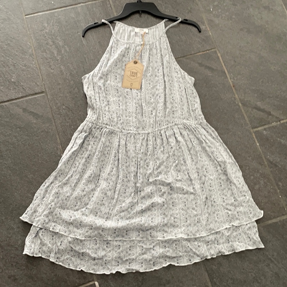 True Craft NWT gray/ivory sleeveless dress XL